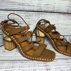Brown Strappy Block Heel Sandals
